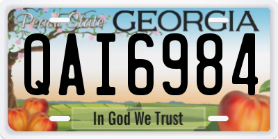 GA license plate QAI6984
