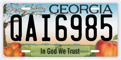GA license plate QAI6985