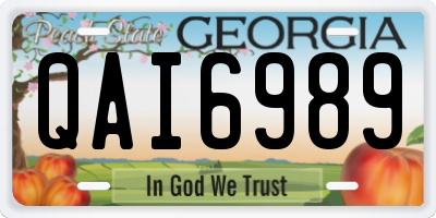 GA license plate QAI6989