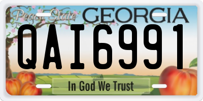 GA license plate QAI6991