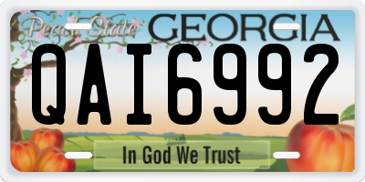GA license plate QAI6992