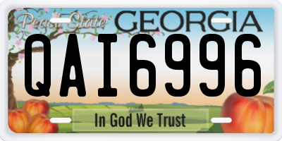 GA license plate QAI6996
