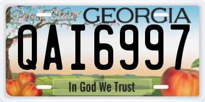 GA license plate QAI6997