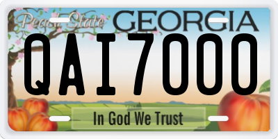 GA license plate QAI7000