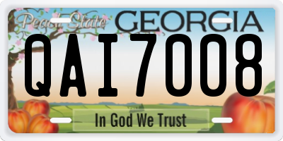 GA license plate QAI7008