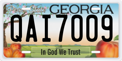 GA license plate QAI7009
