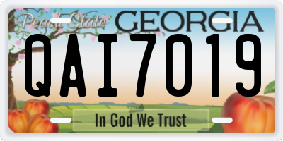 GA license plate QAI7019