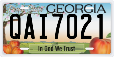GA license plate QAI7021