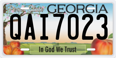 GA license plate QAI7023