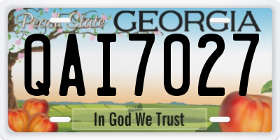 GA license plate QAI7027
