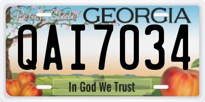 GA license plate QAI7034