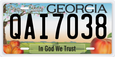 GA license plate QAI7038