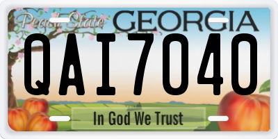 GA license plate QAI7040