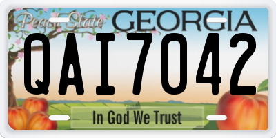 GA license plate QAI7042