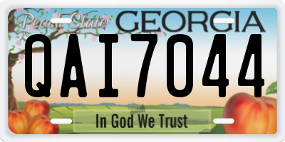 GA license plate QAI7044