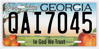 GA license plate QAI7045