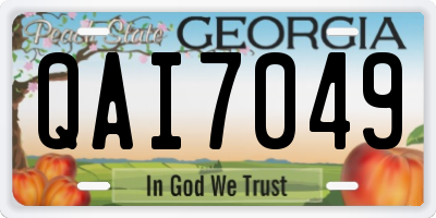 GA license plate QAI7049