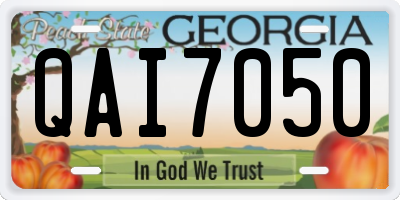 GA license plate QAI7050