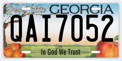 GA license plate QAI7052