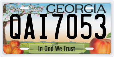 GA license plate QAI7053