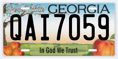 GA license plate QAI7059
