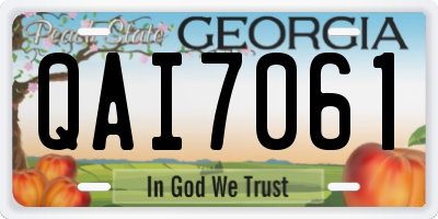 GA license plate QAI7061