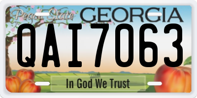 GA license plate QAI7063