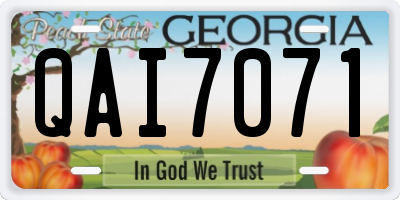 GA license plate QAI7071