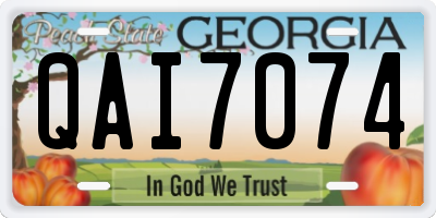 GA license plate QAI7074