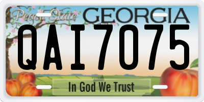 GA license plate QAI7075