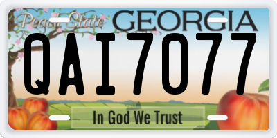 GA license plate QAI7077