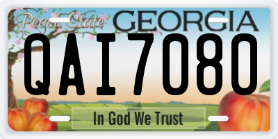 GA license plate QAI7080