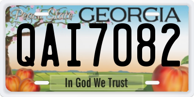 GA license plate QAI7082