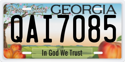 GA license plate QAI7085