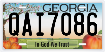 GA license plate QAI7086