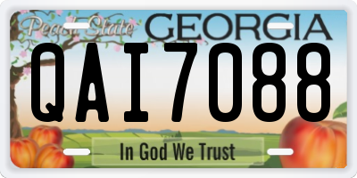 GA license plate QAI7088
