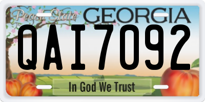 GA license plate QAI7092