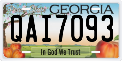GA license plate QAI7093