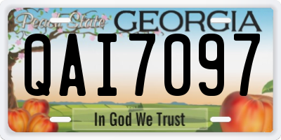 GA license plate QAI7097