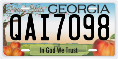 GA license plate QAI7098