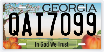 GA license plate QAI7099