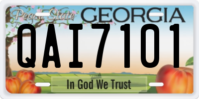 GA license plate QAI7101