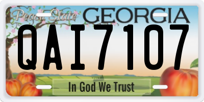 GA license plate QAI7107