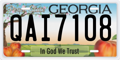 GA license plate QAI7108