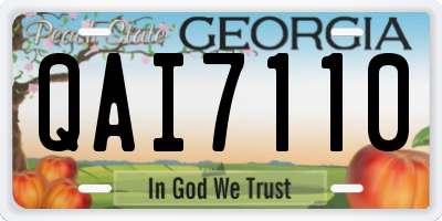 GA license plate QAI7110