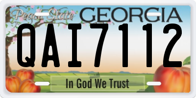 GA license plate QAI7112