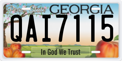 GA license plate QAI7115