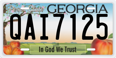 GA license plate QAI7125