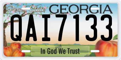 GA license plate QAI7133
