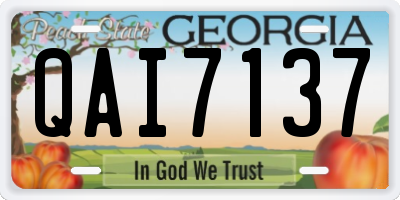 GA license plate QAI7137